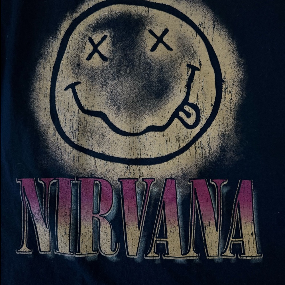 NIRVANA Black Graphic Short Sleeve Tee